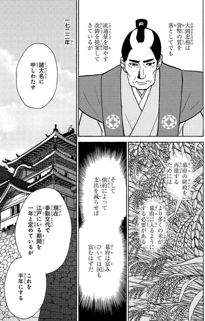 『角川まんが学習シリーズ 日本の歴史 10 花咲く町人文化 江戸時代中期』より
