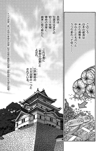 『角川まんが学習シリーズ 日本の歴史 10 花咲く町人文化 江戸時代中期』より