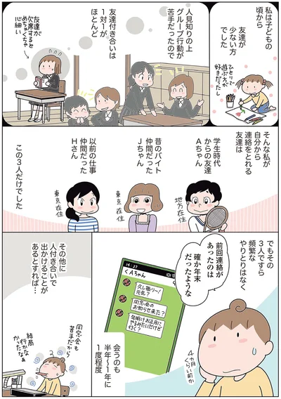 私は子どもの頃から友達が少ない方でした
