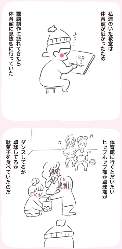 体育館に息抜きに行っていた