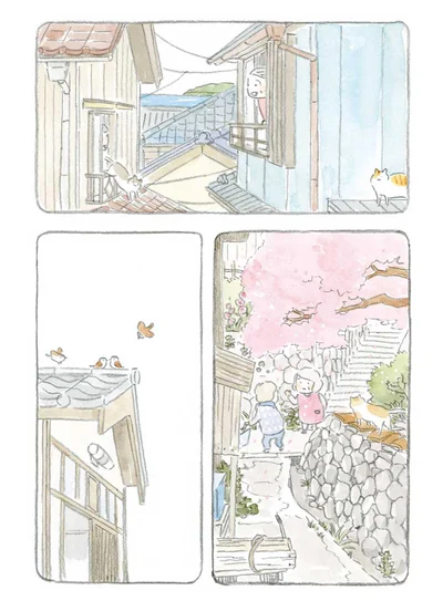 朝の町