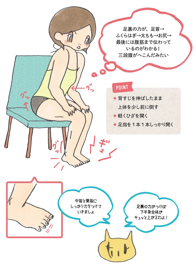 足裏全体で大地を踏みしめるように力いっぱいふんばってみよう!