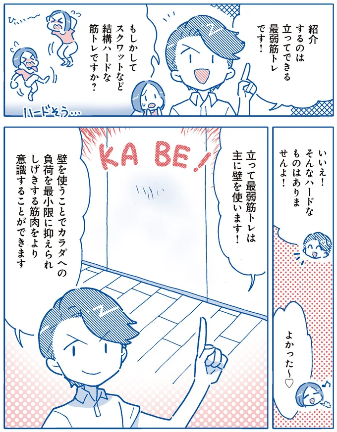 立って最弱筋トレは主に壁を使います!