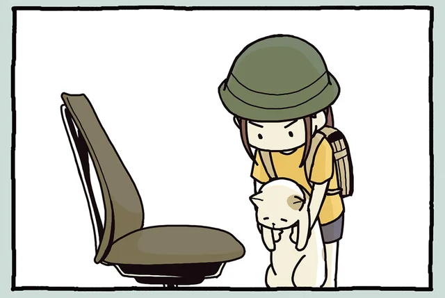 圧倒的強者！ 椅子取りゲームの勝者・猫に勝るのは、小学生の娘さん!?／職場の猫（2）