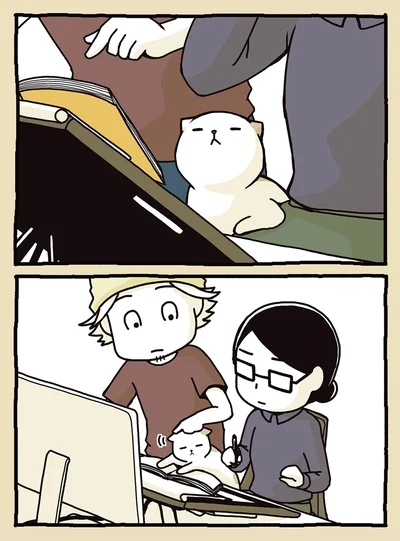 「じー」なでなで。