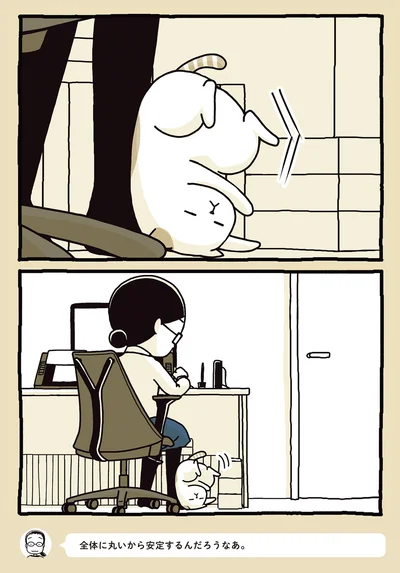 全体に丸いから安定するんだな