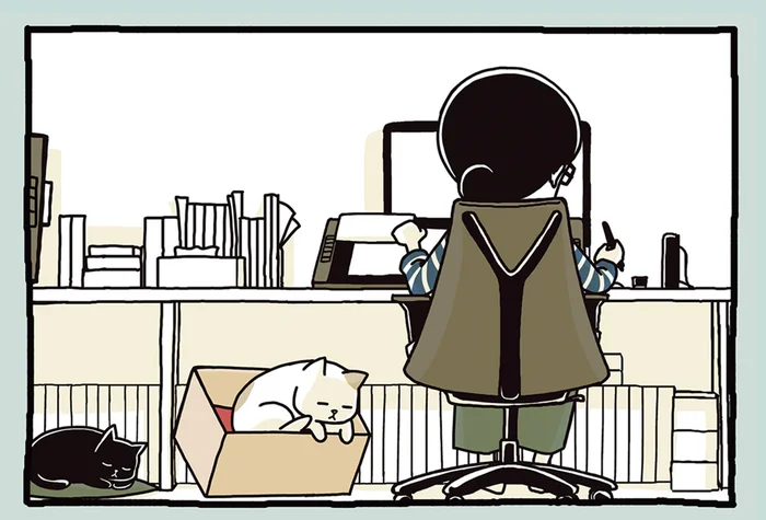 何がしたかったの!? 箱に入った猫の次の行動が謎すぎた話／職場の猫（6）