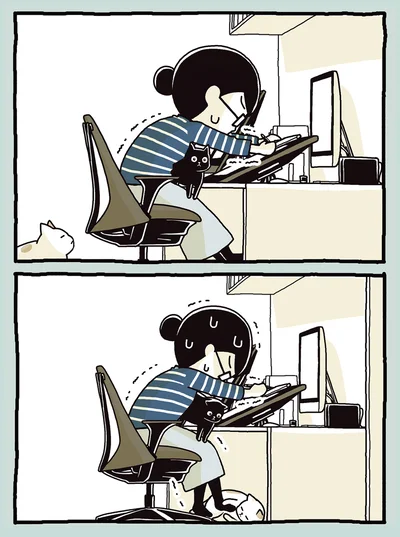  膝に座るなら協力して…