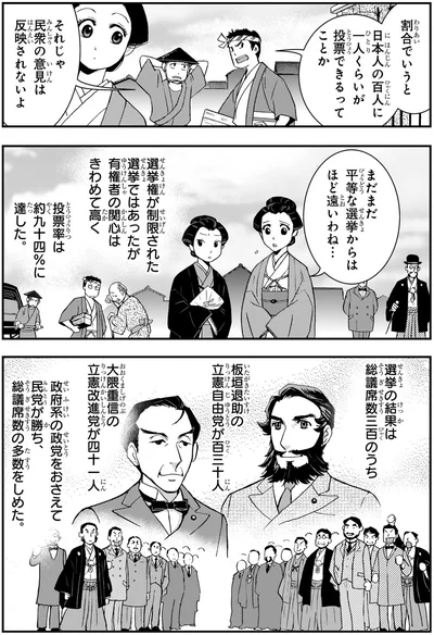 『角川まんが学習シリーズ 日本の歴史 13 近代国家への道 明治時代後期』より