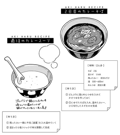 カレーそば　カレースープ