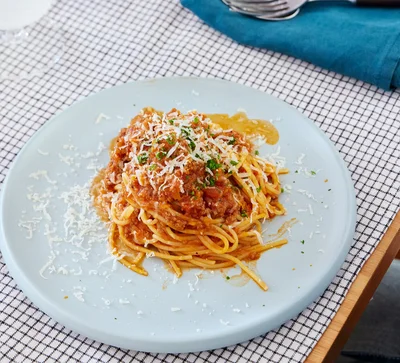 「ミートソースパスタ」