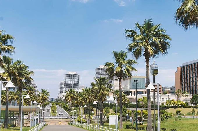 都市景観100選に選ばれた新浦安駅周辺の美しい街並みが有名。