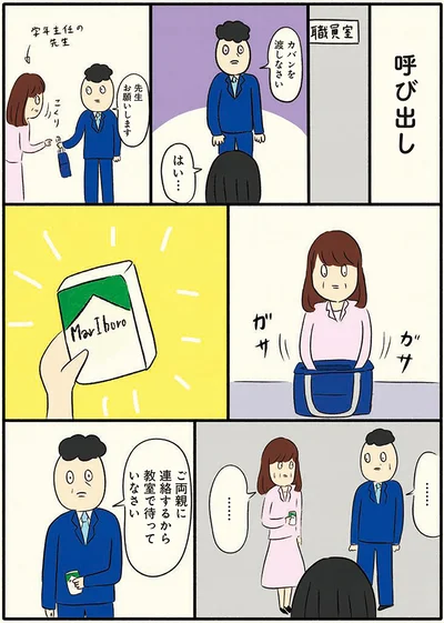 呼び出されてカバンを確認される