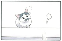 動いてる猫じゃらしに疑問符を浮かべる猫。いやこっち来てよ！