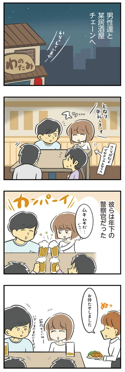 男性たちと居酒屋チェーンへ
