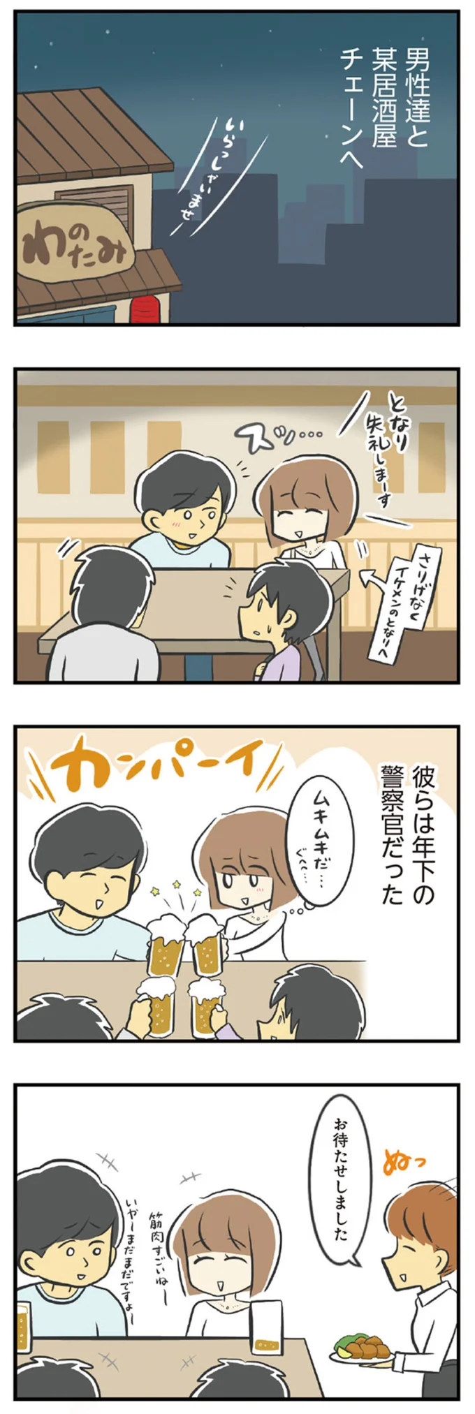 男性たちと居酒屋チェーンへ