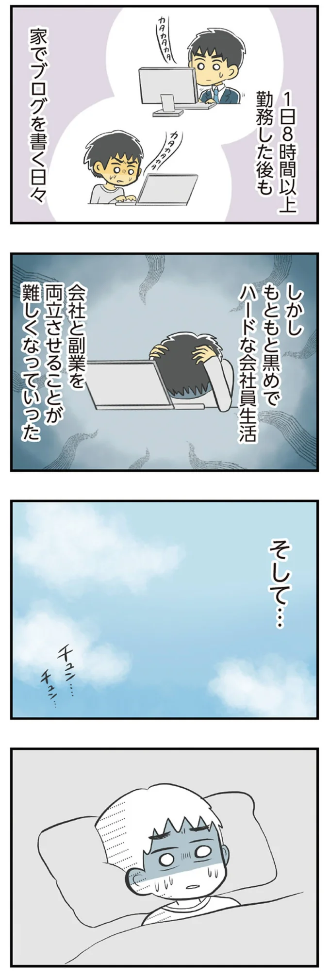 1日8時間以上勤務した後も家でブログを書く日々
