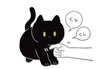 指先でアゴを優しくさすったら。変顔猫の出来上がり！／黒猫ろんと暮らしたら3（2）