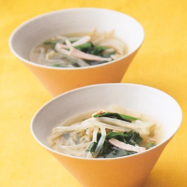 食べ過ぎた日に！ 簡単・低カロ「もやしとハムの中華スープ」レシピ