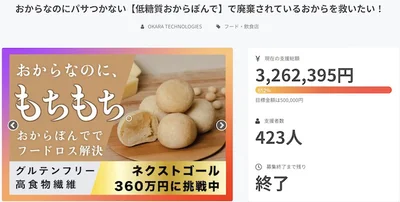 CAMPFIREの販売ページ実績