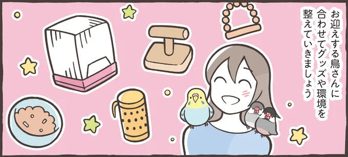 お迎えする鳥さんに合わせてグッズや環境を整えていきましょう