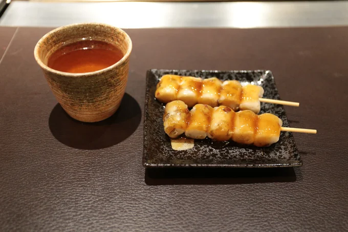 干し芋だんごとさつまいもの葉のお茶・シモン茶。ふわもちで超おいしい！