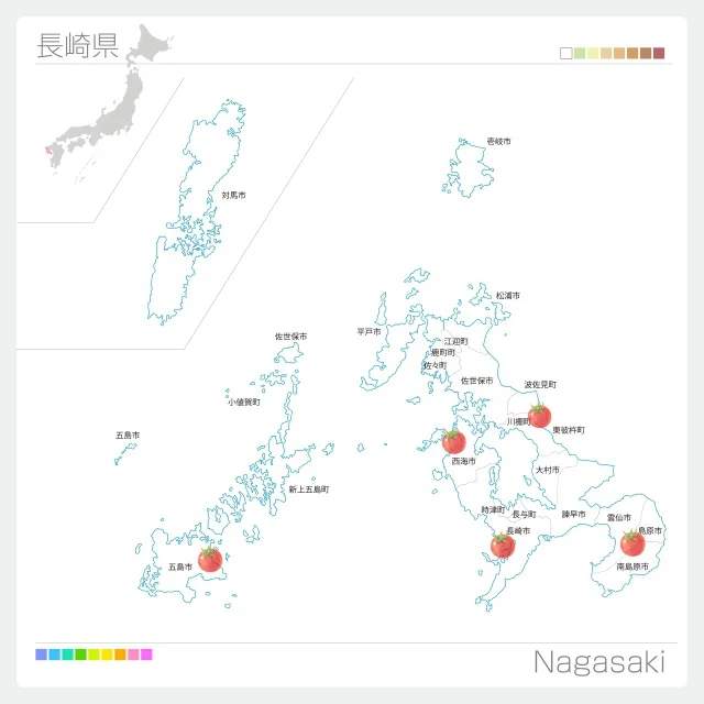 長崎県内の代表的なトマトの産地