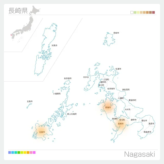 長崎県内の代表的なさつまいも産地