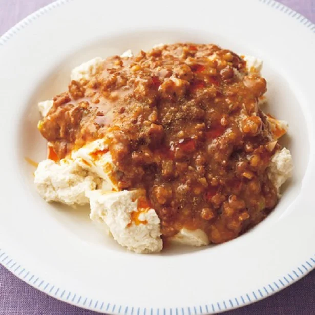 豆腐の水けをよくふき取り、あんは強めにとろみをつける。これで味がうすまる心配なし！ 