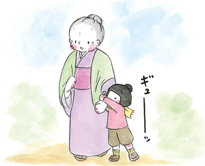 「だいすきなだけ」突然抱きついた孫娘に、おばあちゃんはメロメロです／梅さんと小梅さん2（4）