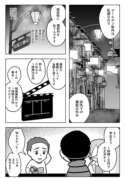 商店街に撮影料を払うんですよ
