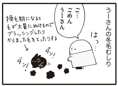 冬毛むしり