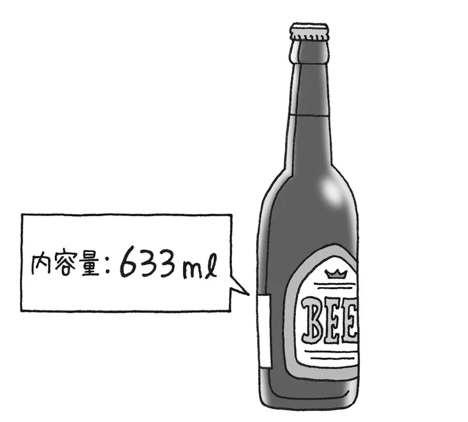 ビール大瓶の容量が633mlになった理由