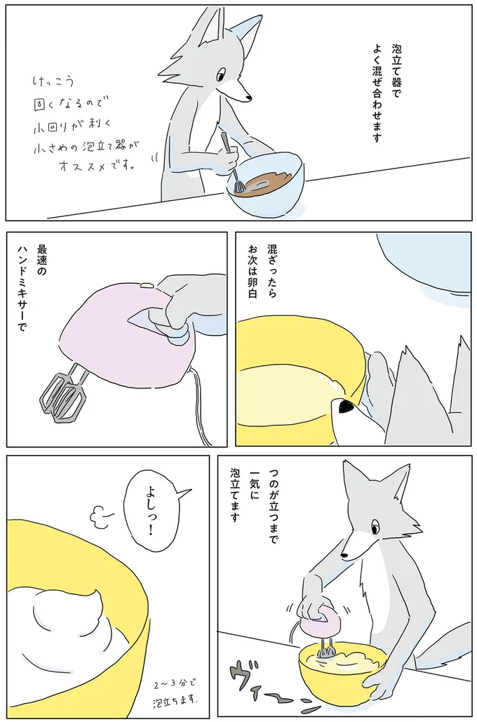 泡だて器でよく混ぜ合わせます