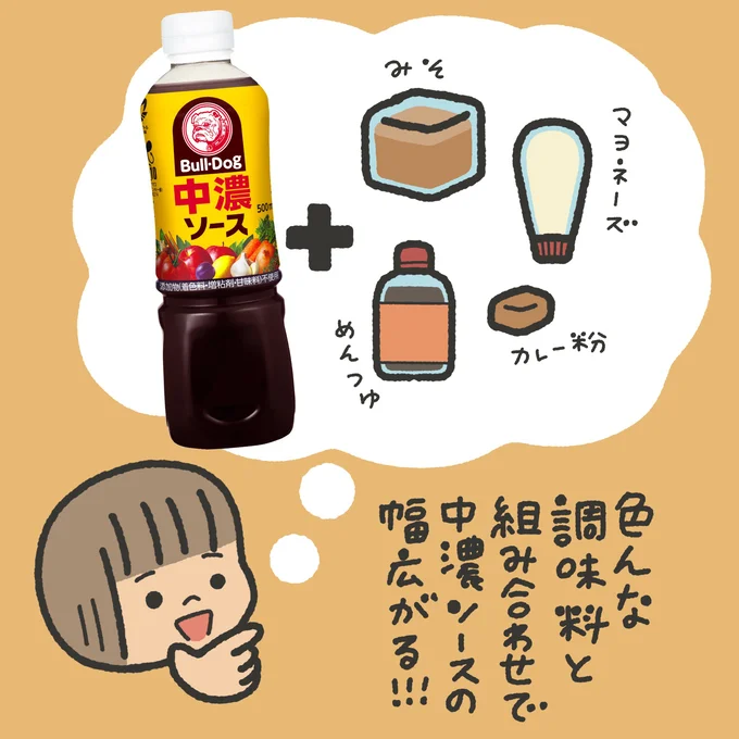 調味料との組み合わせで中濃ソースの幅広がる!