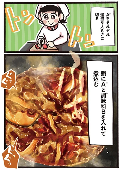 肉と野菜をそれぞれ適当な大きさに切って…
