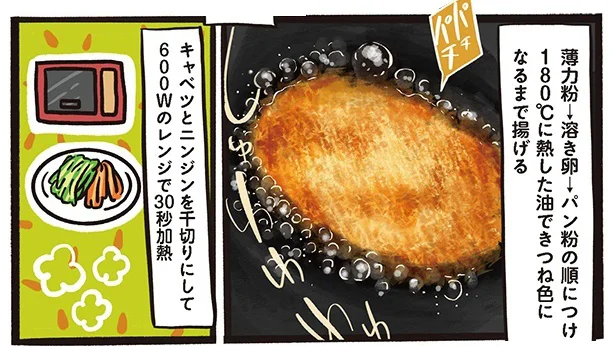 野菜を加熱して、お肉と共に食べやすく。 「野菜たっぷり味噌カツ丼」／みんなのどんぶり食堂（16）