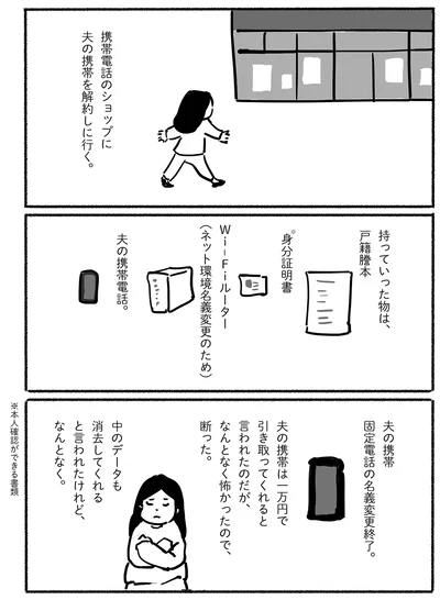夫の携帯を解約しに行く