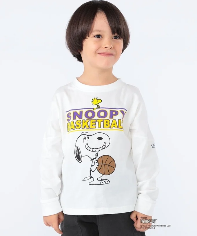 「長袖 TEE(ホワイト)」※着用サイズ:120センチ