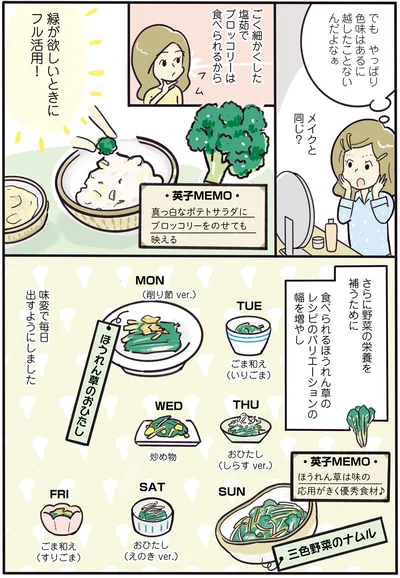 ブロッコリーとほうれん草
