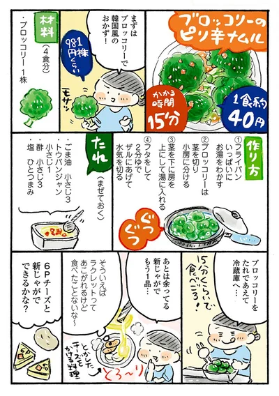 『おひとりさまのあったか1ヶ月食費2万円生活　四季の野菜レシピ』より