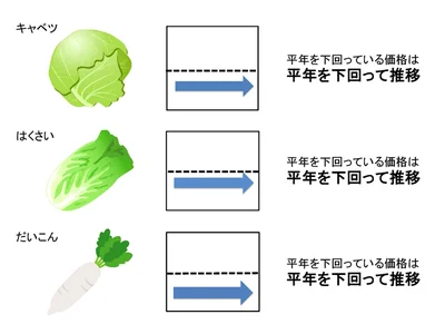 【表を見る】8月上旬の野菜価格動向