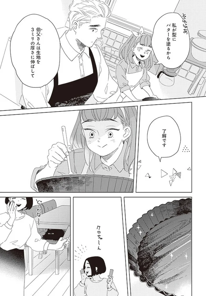 型にバターを塗るから