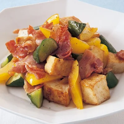 【きゅうり活用レシピ】ビタミン＆大豆イソフラボンたっぷり！「きゅうりと厚揚げのバタポン炒め」
