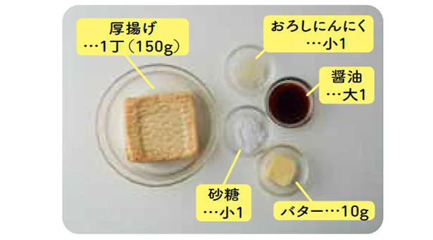 厚揚げガーリックステーキの材料