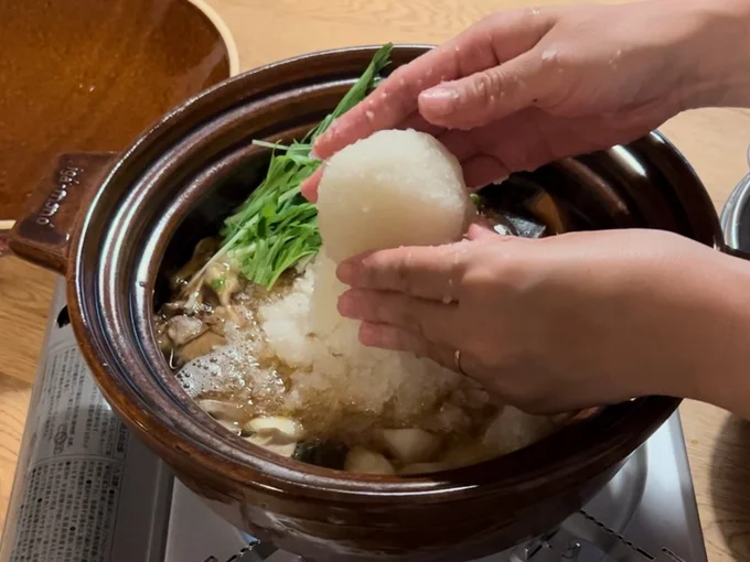 土台に頭をのせて仕上げます