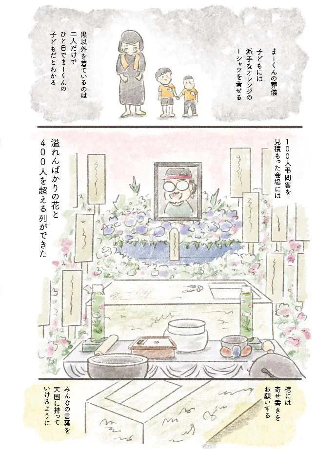 棺には寄せ書きを