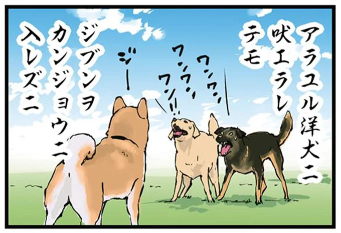 アラユル洋犬ニ吠エラレテモ