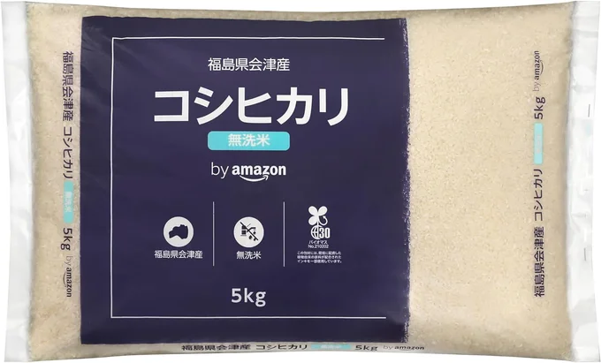 【精米】by Amazon 会津産 無洗米 コシヒカリ 5kg