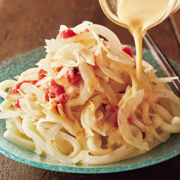 「梅おかかオニオンうどん」 レタスクラブニュースより